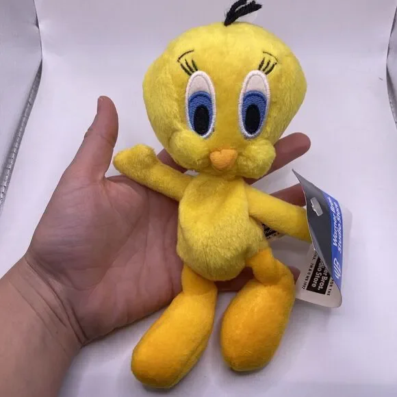 Vintage 1997 Warner Bros Studio Store TWEETY BIRD Bean Bag Plush With Tags 8" - Picture 3 of 9